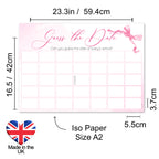 Ribbon Bow Baby Guess the Date Baby Shower Activity in Pink
