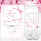 Baby Shower Game Guess the Sweet Mess In Pretty Pink Bow Theme for Baby Girls