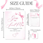 Baby Shower Game Guess the Sweet Mess In Pretty Pink Bow Theme for Baby Girls
