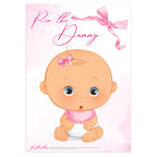 Pink Baby Bow Pin the Dummy Baby Shower Game