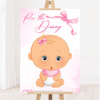 Pink Baby Bow Pin the Dummy Baby Shower Game