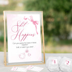 Baby Shower Game - Shit Happens! in Pretty Pink Bow Theme