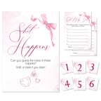 Baby Shower Game - Shit Happens! in Pretty Pink Bow Theme