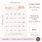 Pink Teddy Bear Baby Shower Bingo Game for Girls