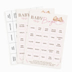 Pink Teddy Bear Baby Shower Bingo Game for Girls