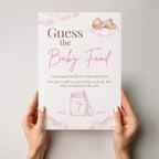Pink Teddy Bear Guess the Baby Food Baby Shower Game