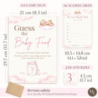 Pink Teddy Bear Guess the Baby Food Baby Shower Game