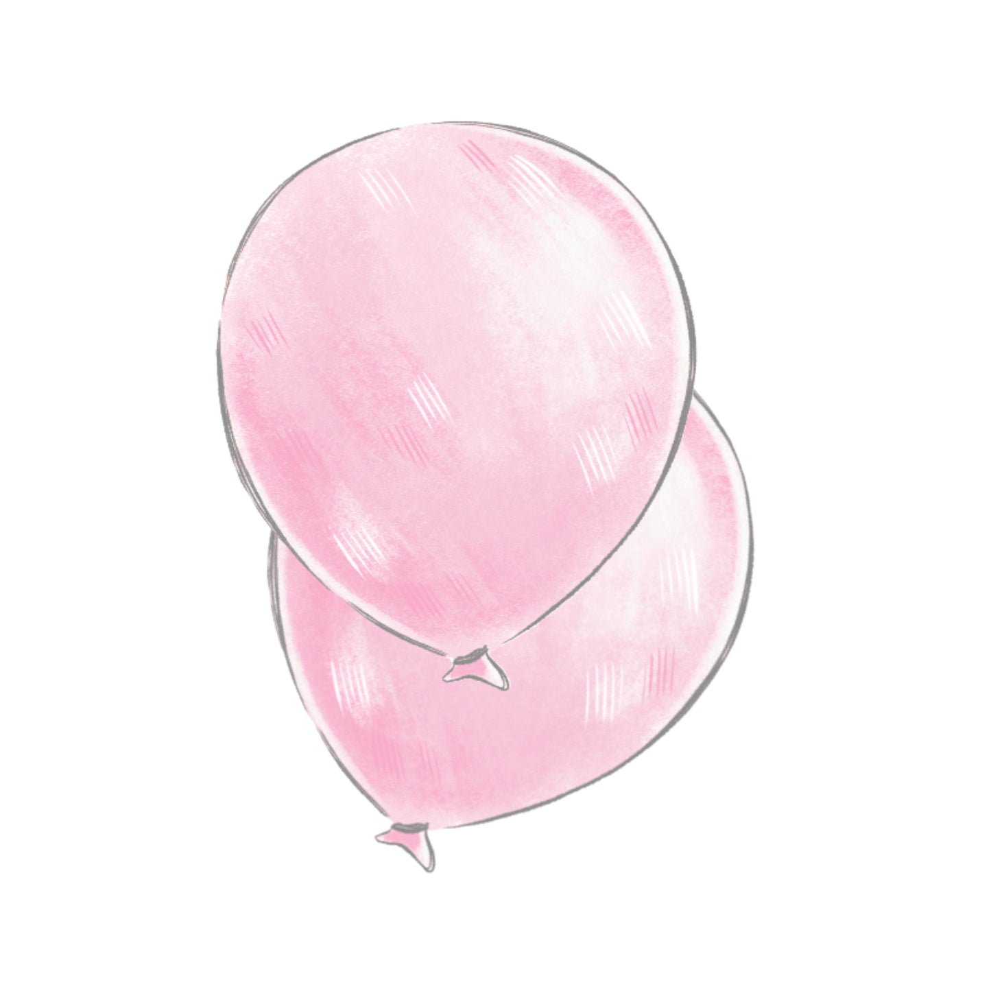 Double Balloon Stickers - Blue and Pink