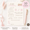Pink Teddy Bear Baby Shower Baby Predictions Keepsake Cards A6