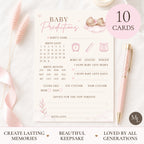 Pink Teddy Bear Baby Shower Baby Predictions Keepsake Cards A6