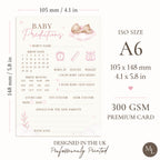 Pink Teddy Bear Baby Shower Baby Predictions Keepsake Cards A6