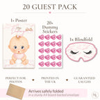 Pink Teddy Bear Pin the Dummy Baby Shower Game with Blindfold