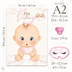 Pink Teddy Bear Pin the Dummy Baby Shower Game with Blindfold