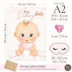Pink Teddy Bear Pin the Dummy Baby Shower Game with Blindfold