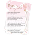 Baby Shower Game True or False in Up, Up and Away Pink Theme