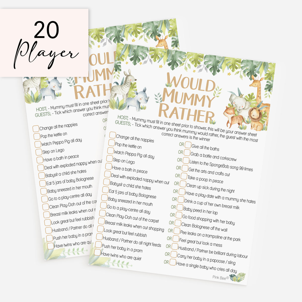 Baby Safari Would Mummy Rather? Game