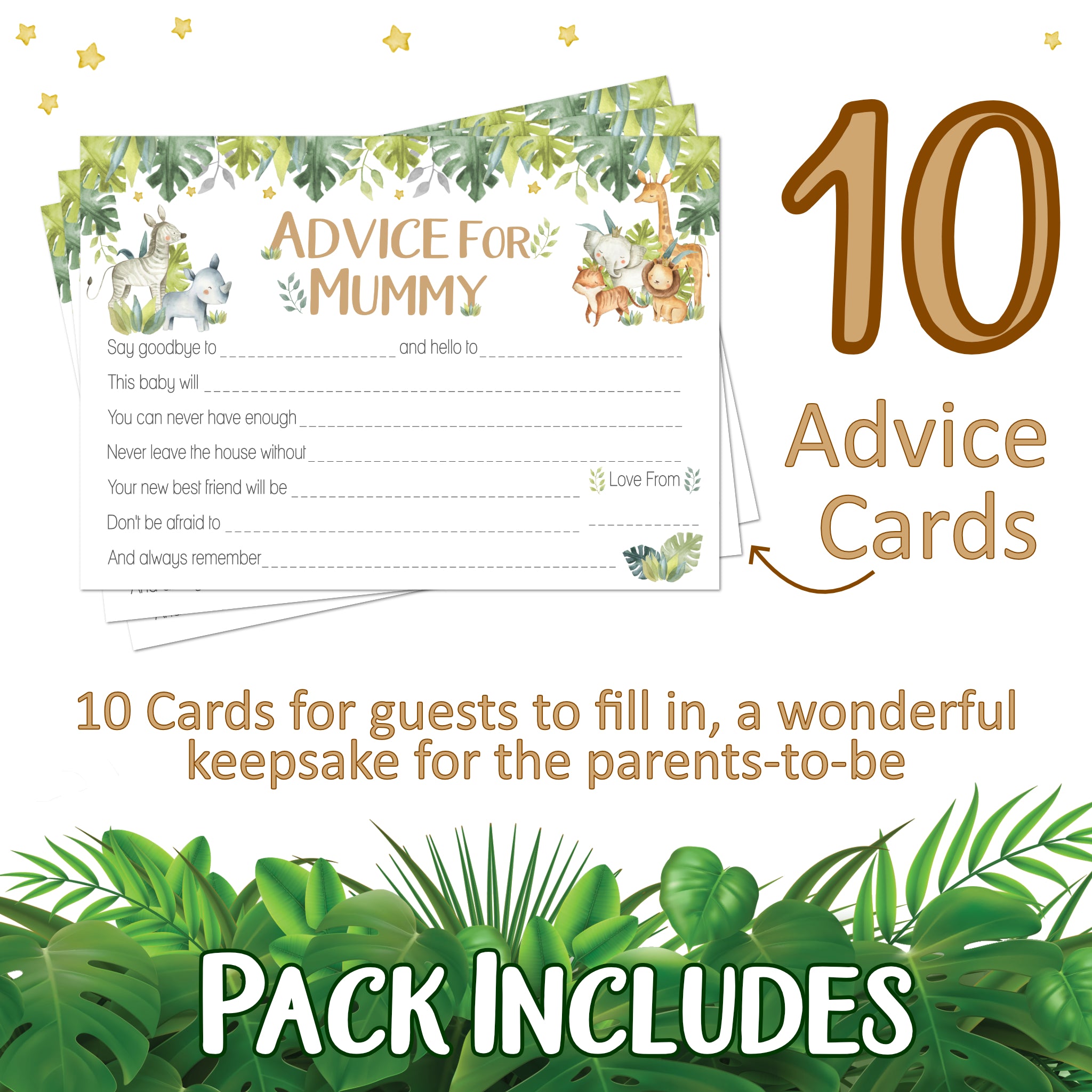 Baby Safari Advice Cards
