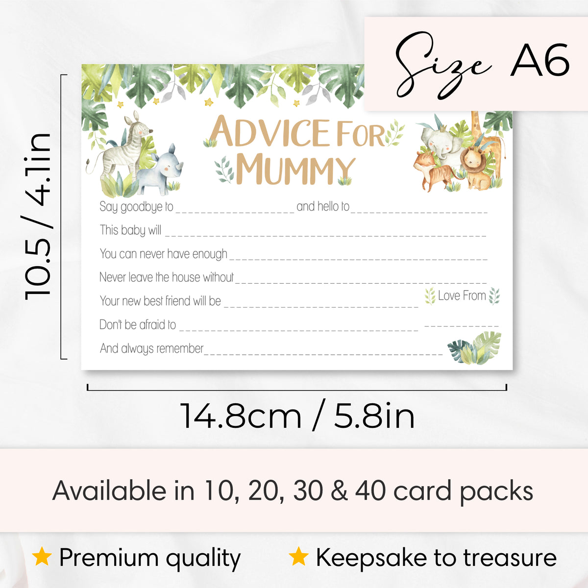 Baby Safari Advice Cards