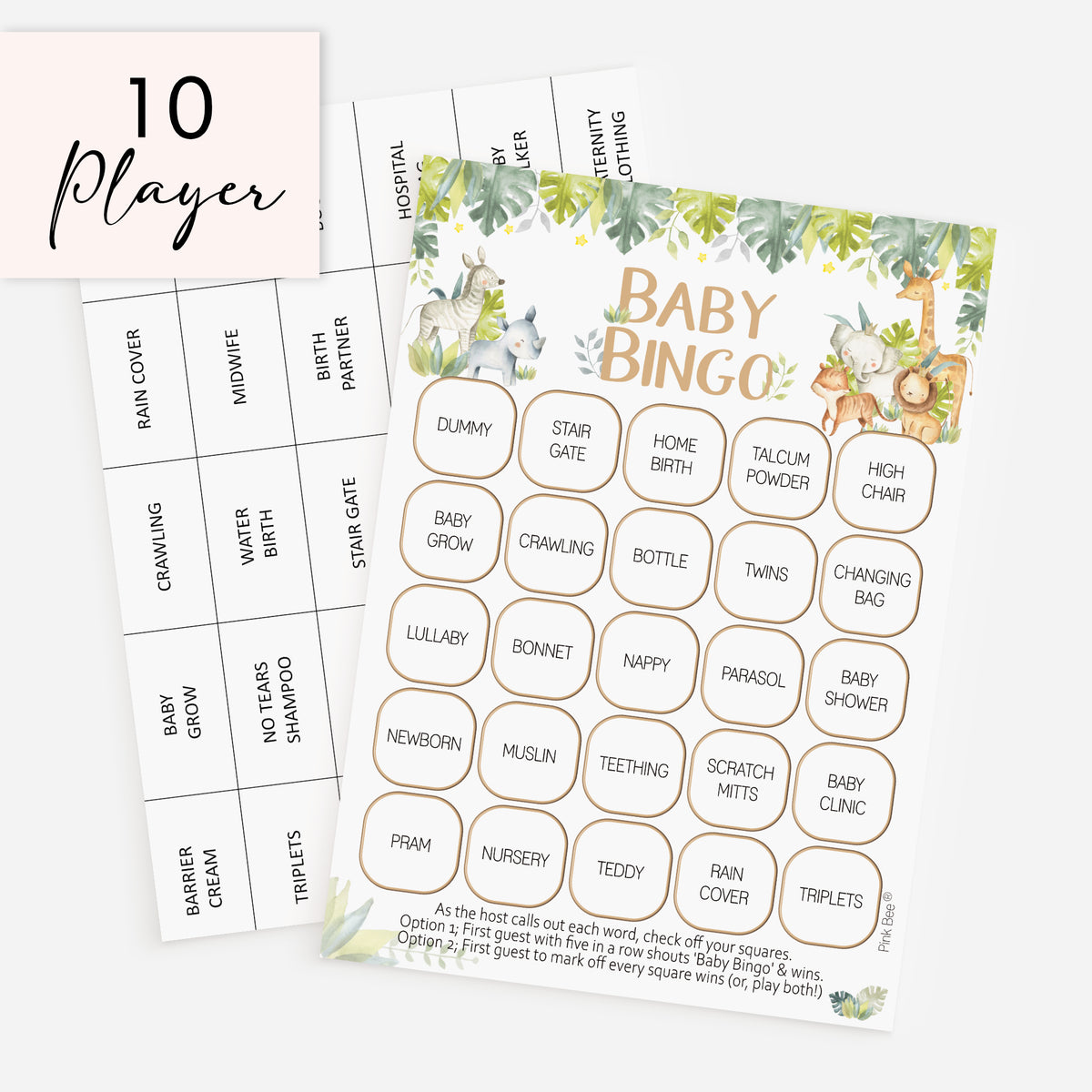 Baby Safari Bingo Game