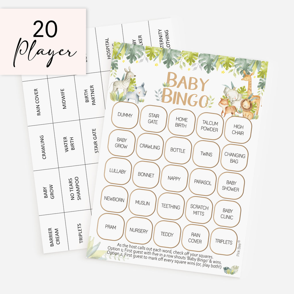 Baby Safari Bingo Game