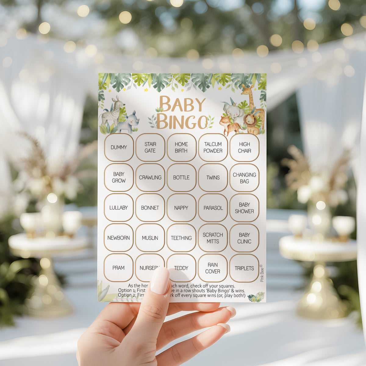 Baby Safari Bingo Game