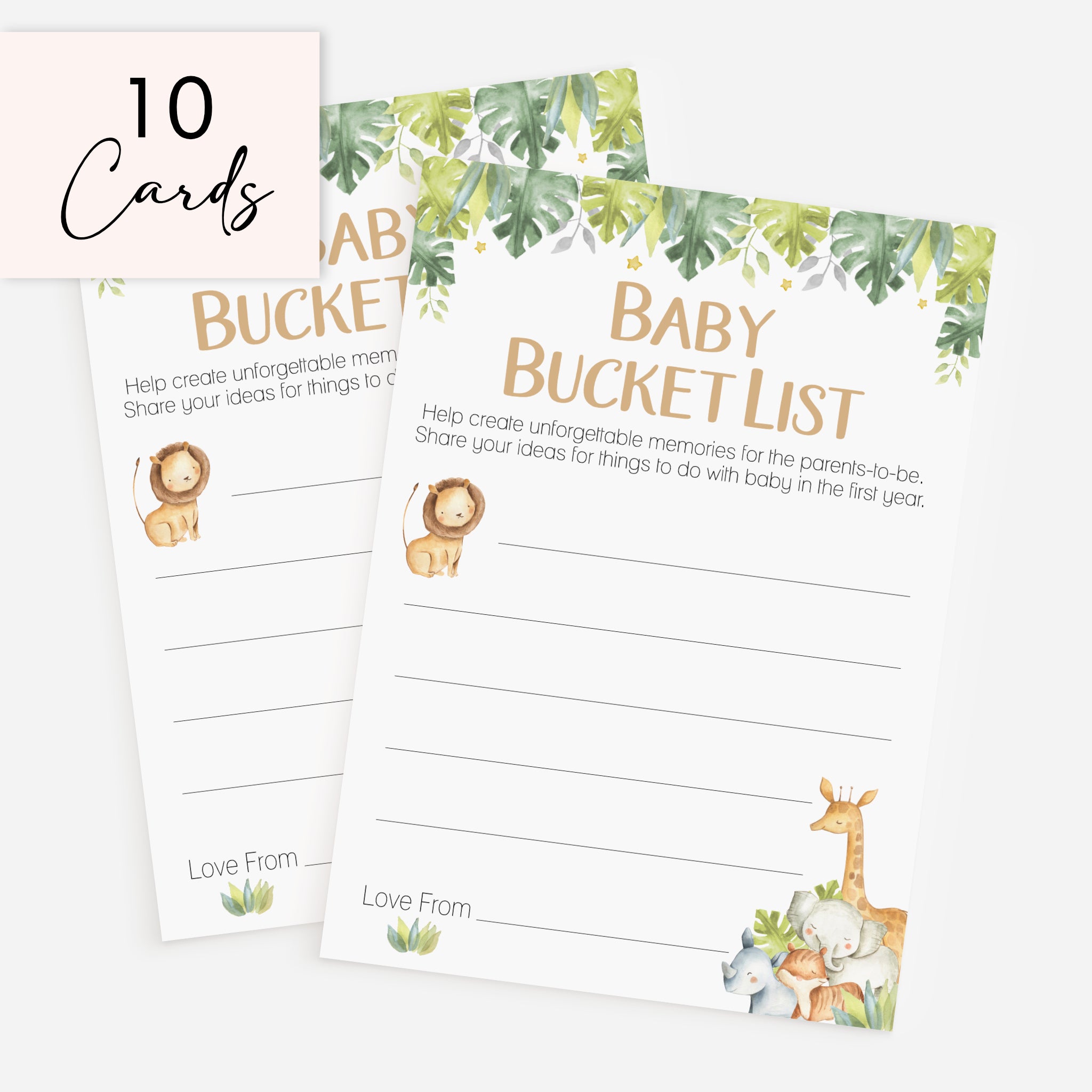 Baby Bucket List in Safari Theme