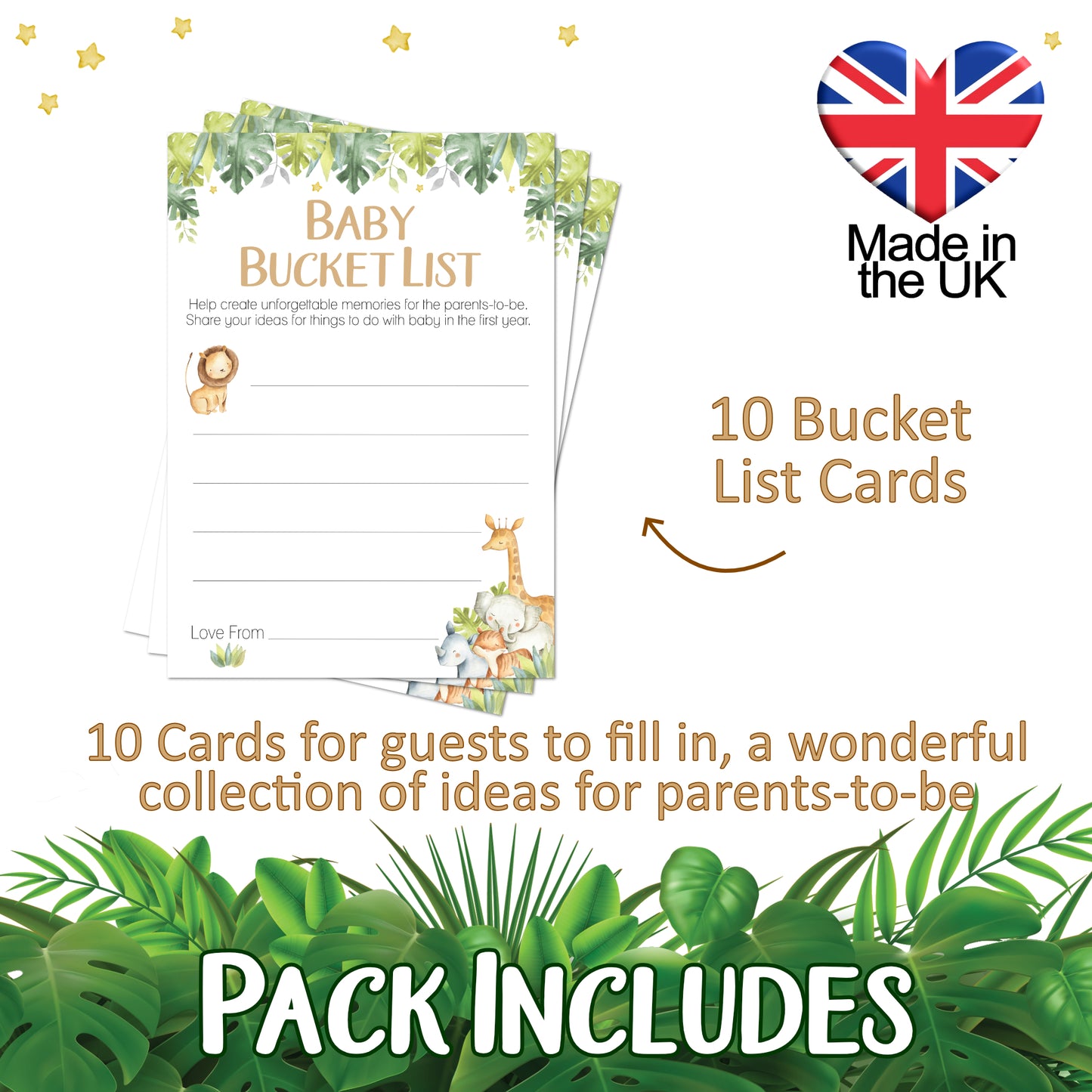 Baby Bucket List in Safari Theme