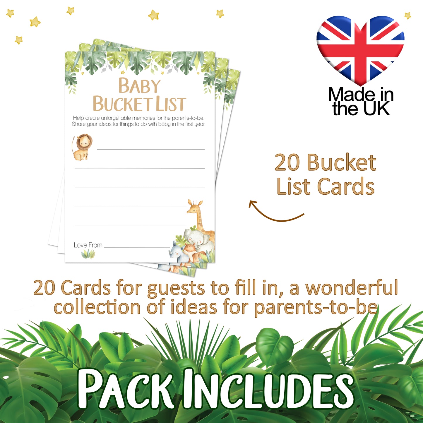 Baby Bucket List in Safari Theme
