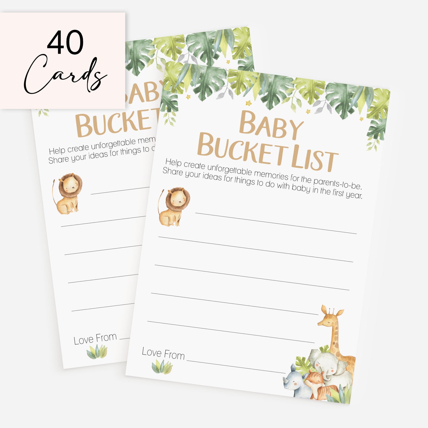 Baby Bucket List in Safari Theme