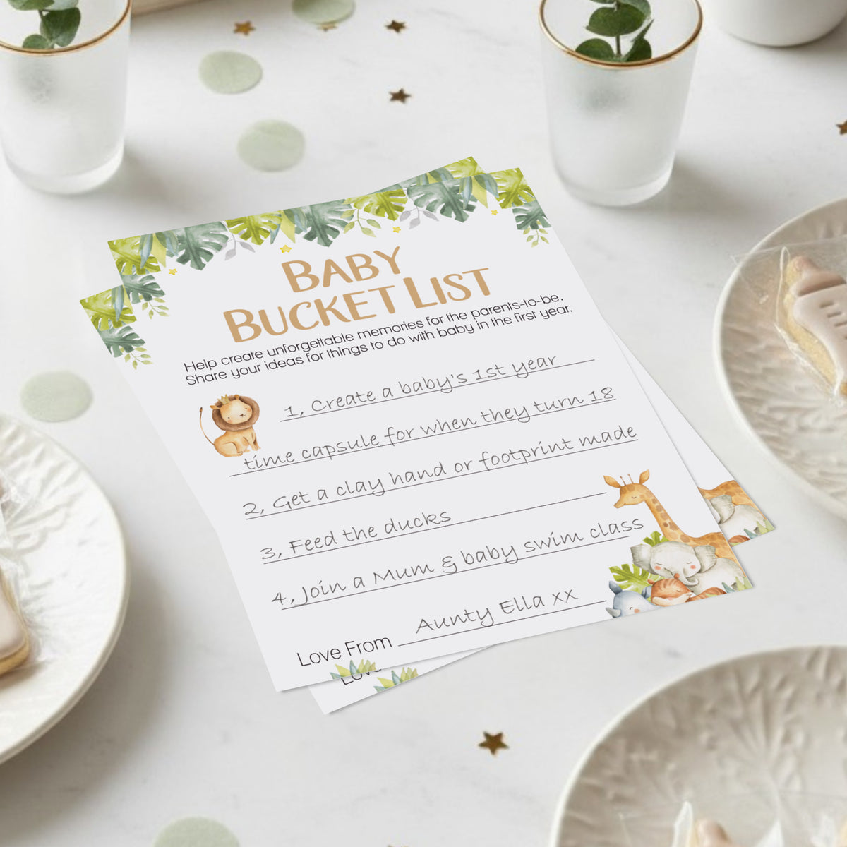 Baby Bucket List in Safari Theme