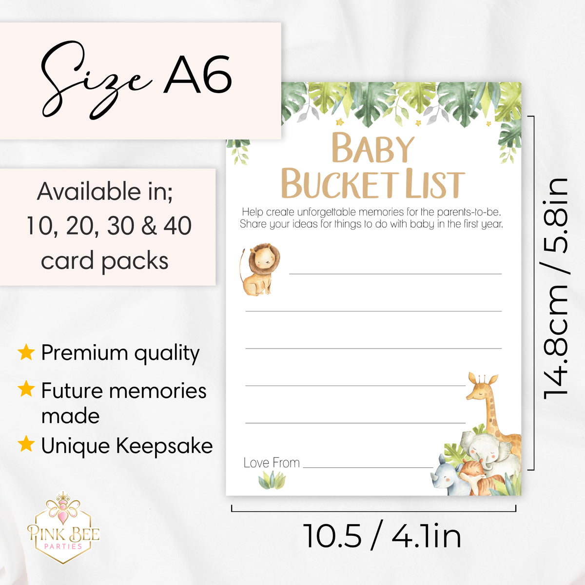 Baby Bucket List in Safari Theme