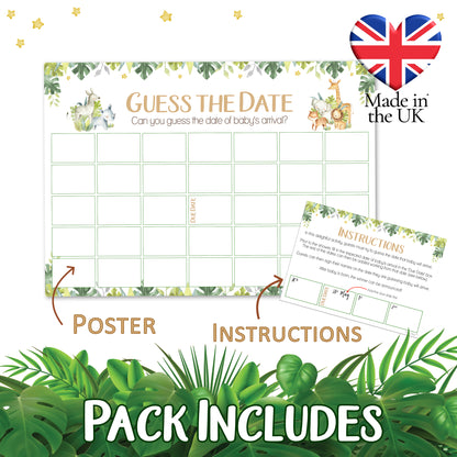 Safari Theme Guess the Date Baby Shower Activity