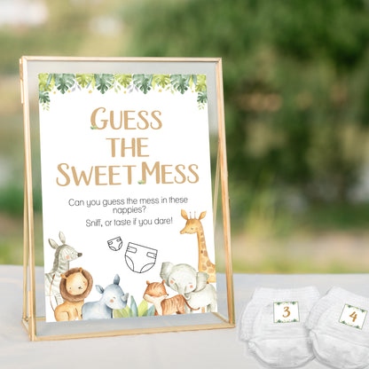 Safari Themed Guess the Sweet Mess Baby Shower Game