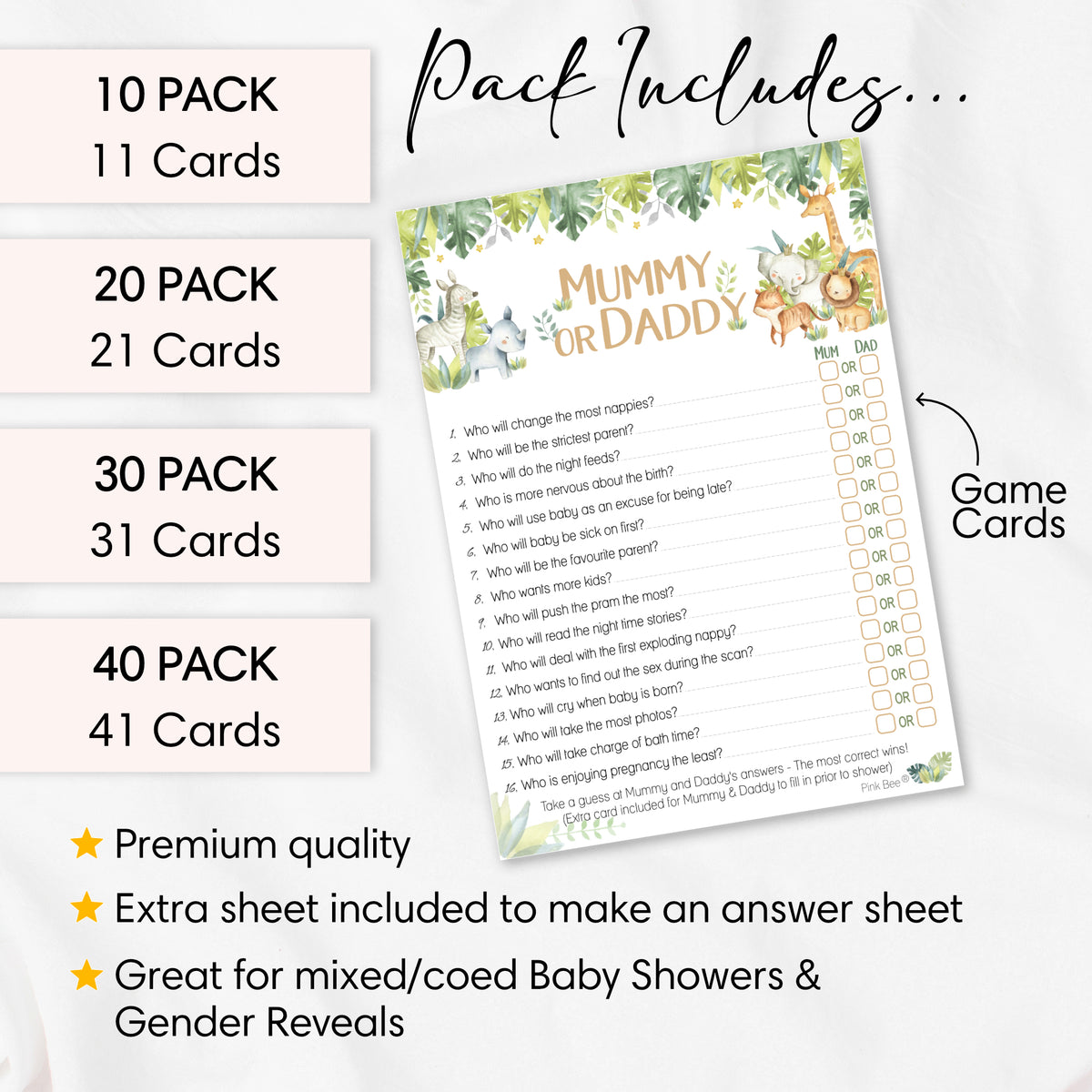 Baby Safari Mummy or Daddy Game