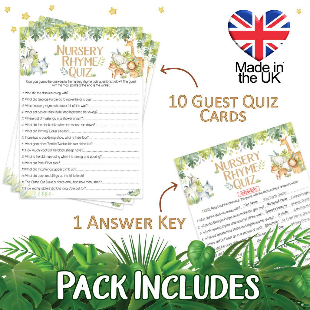 Baby Safari Nursery Rhyme Quiz Game