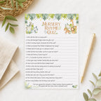 Baby Safari Nursery Rhyme Quiz Game