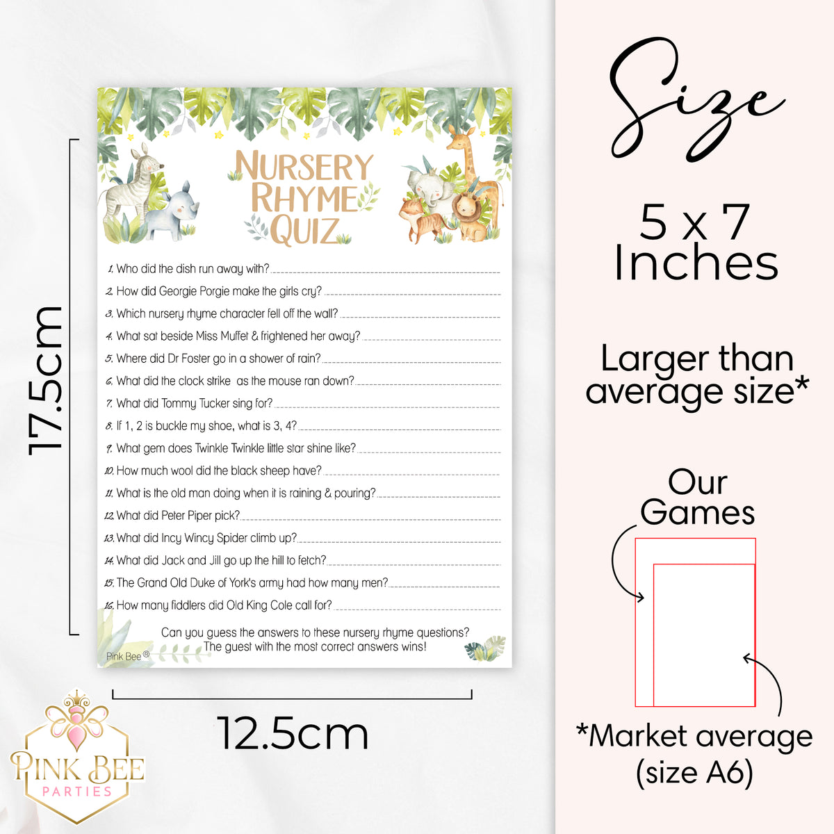 Baby Safari Nursery Rhyme Quiz Game