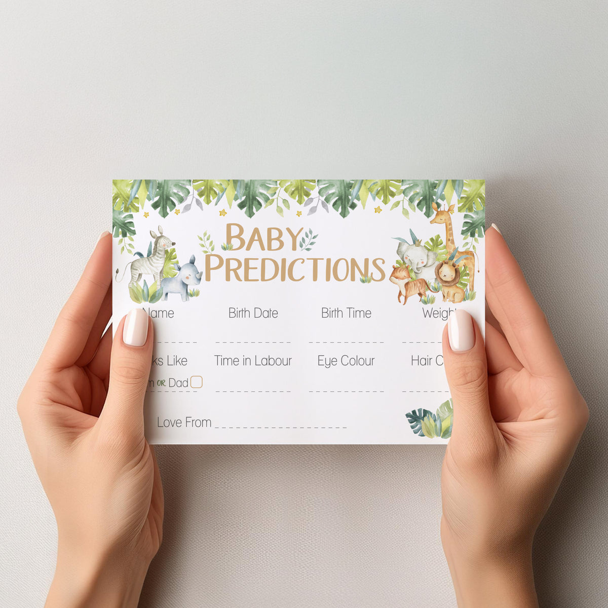 Baby Safari Prediction Cards