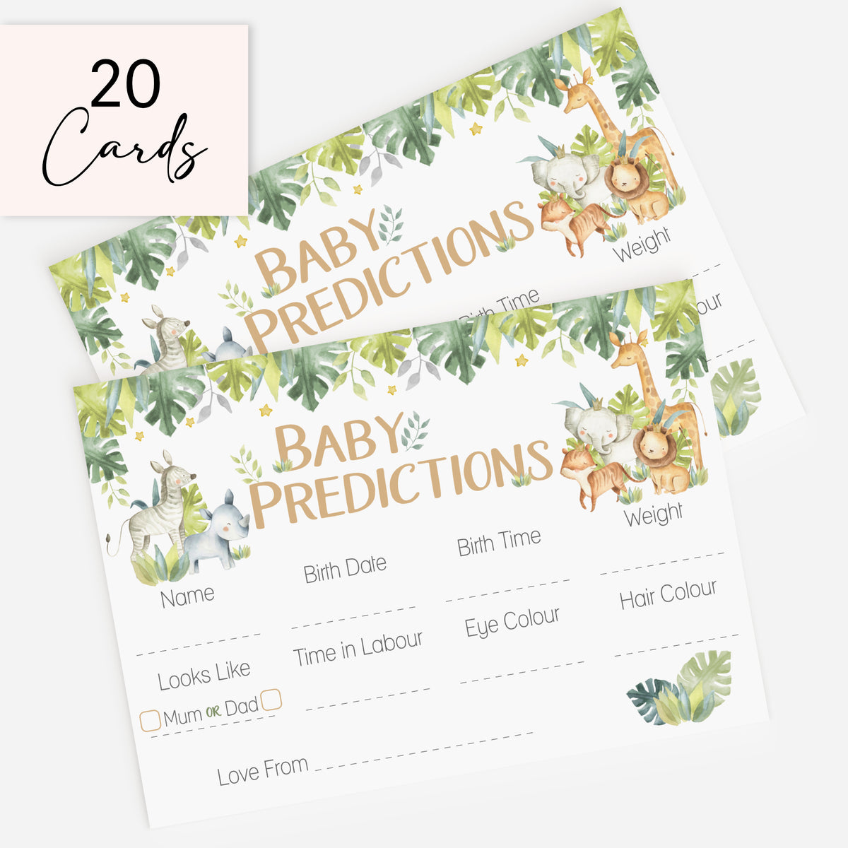 Baby Safari Prediction Cards