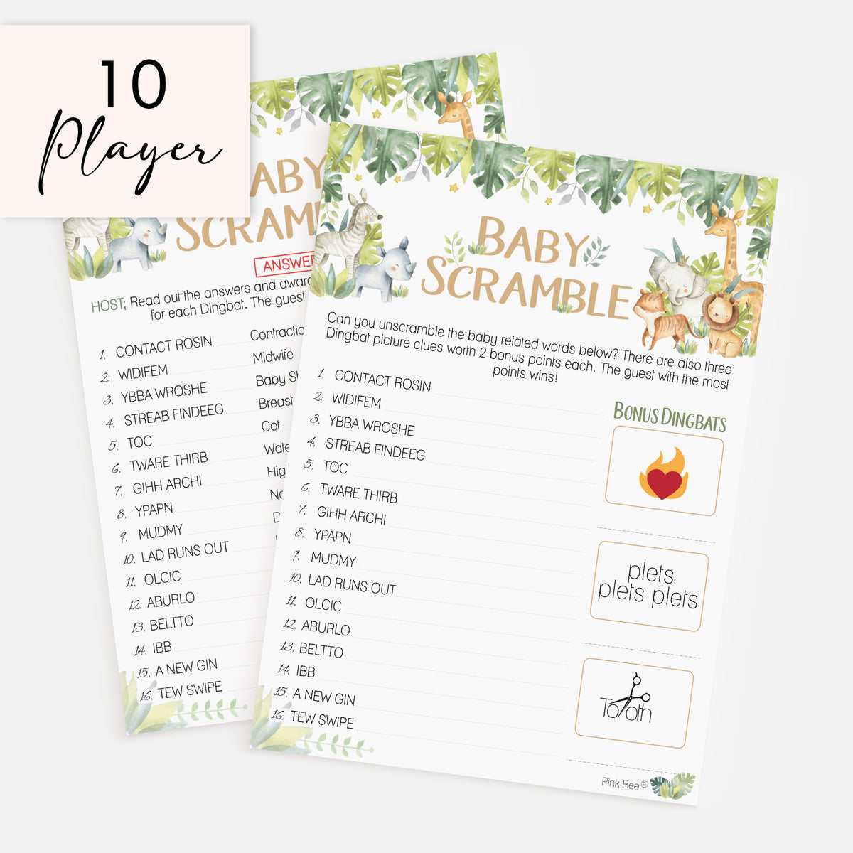 Baby Safari Scramble Game