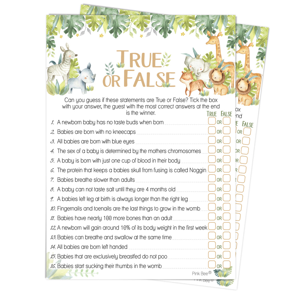 Baby Safari True or False Game