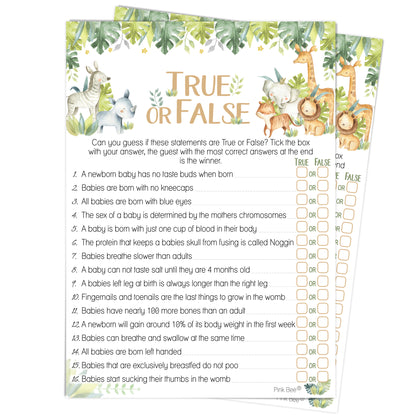 Baby Safari True or False Game