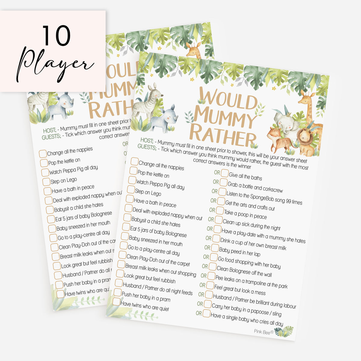 Baby Safari Would Mummy Rather? Game