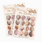 Teddy Bear Bump or Beer baby shower guest game card alongside the included answer card