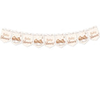 Single teddy bear baby shower banner with nine alternating Baby Shower and teddy bear flags on white background.