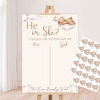Teddy Themed He or She Gender Reveal Voting Sign Guessing Game