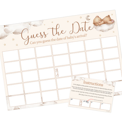 Teddy Bear Guess the Date Baby Shower Activity