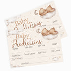 Two Teddy Bear Baby Prediction Cards featuring neutral teddy bear baby shower keepsake design.