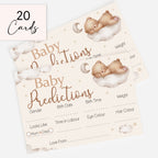 Pack of 20 Teddy Bear Baby Prediction Keepsake Cards for teddy themed baby showers.