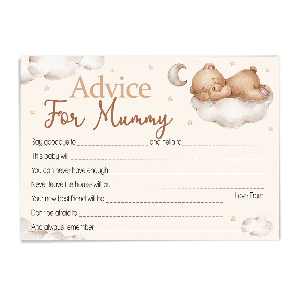 Teddy Advice Cards Keepsake